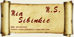 Mia Sibinkić vizit kartica